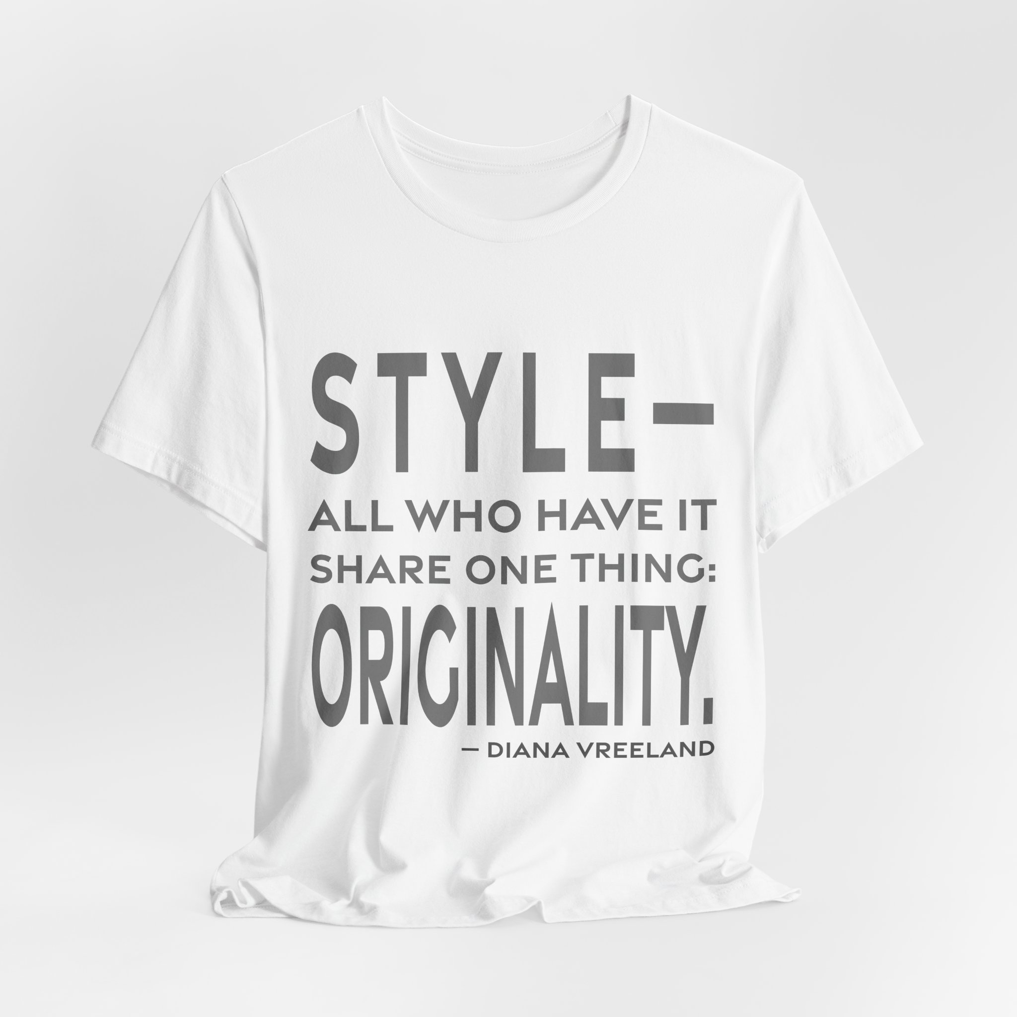 'Originality' — Diana Vreeland Quote Tee | RQuéV Black-on-White Statement Shirt — Classic Tee - Image 2