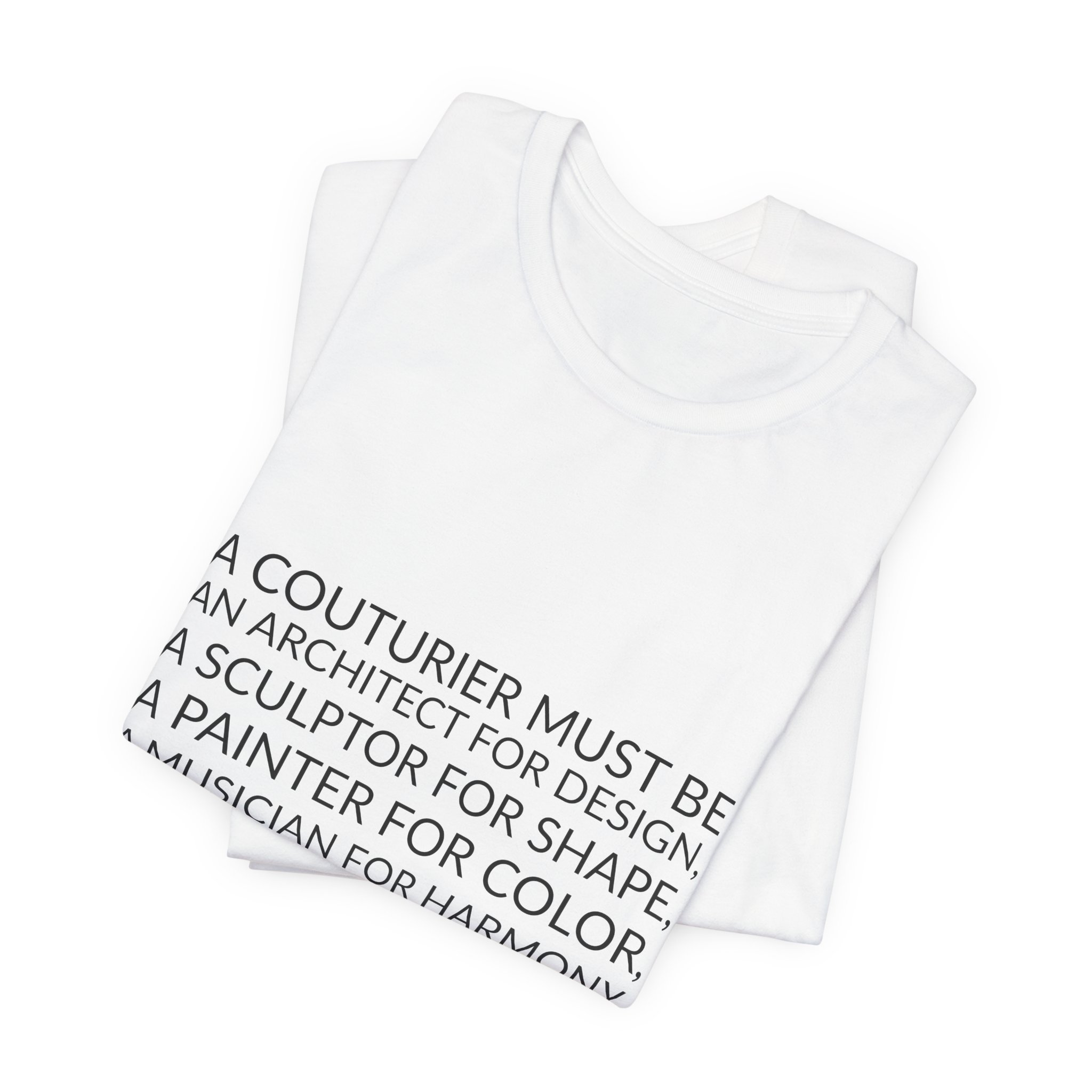 'A Couturier Must Be an' — Cristóbal Balenciaga Quote Tee | Wear Words Black-on-White Literary Tee — Classic Tee - Image 7
