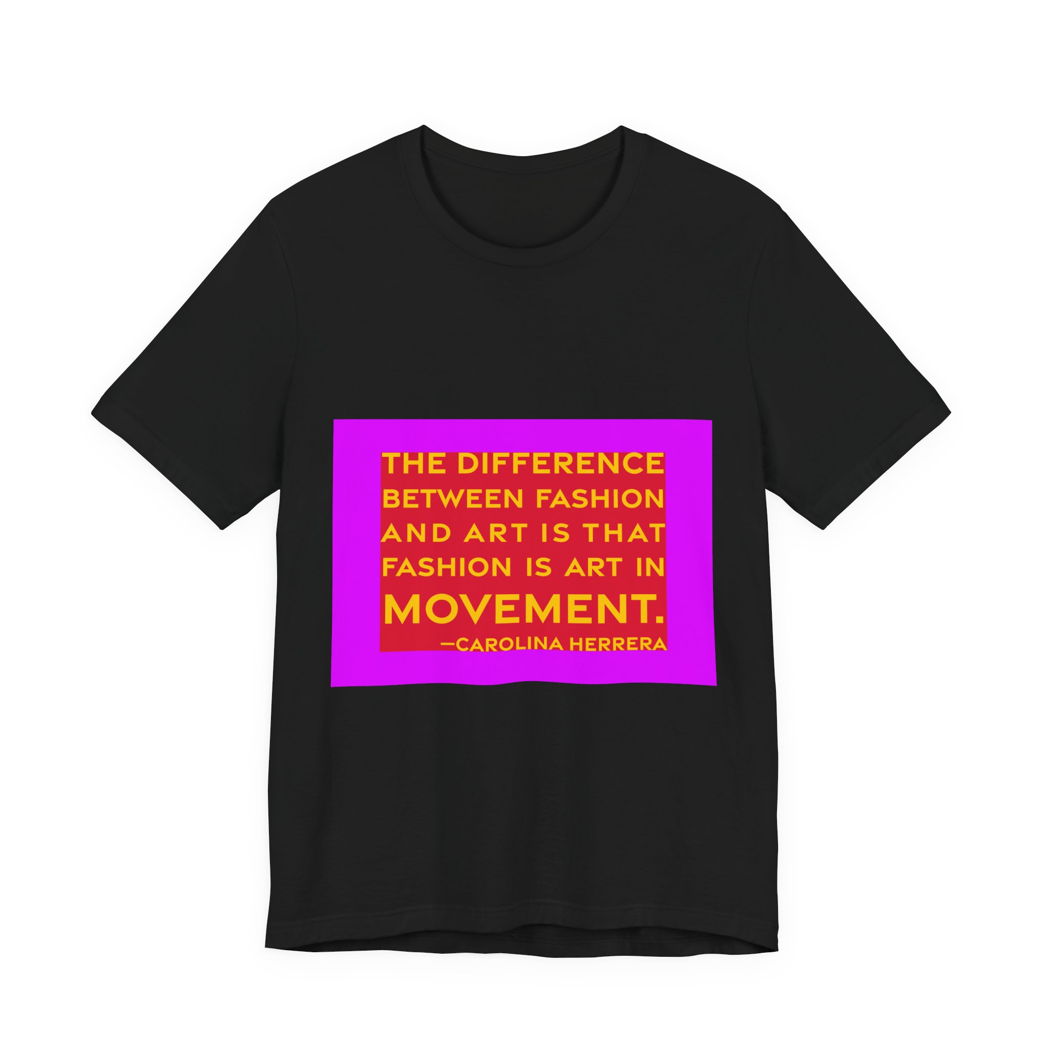 'The Difference Between Fashion and' — Carolina Herrera Quote Tee | RQuéV Black-on-White Literary Tee — Classic Tee - Image 3
