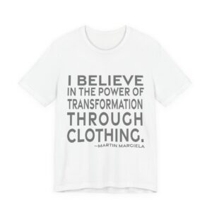 'I Believe in the Power' — Martin Margiela Quote Tee | RQuéV Black-on-White Literary Tee — Classic Tee