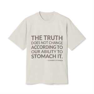 'The Truth Does Not Change' — Flannery O'Connor Quote Tee | Wear Words Black-on-White Literary Tee — Oversized Tee