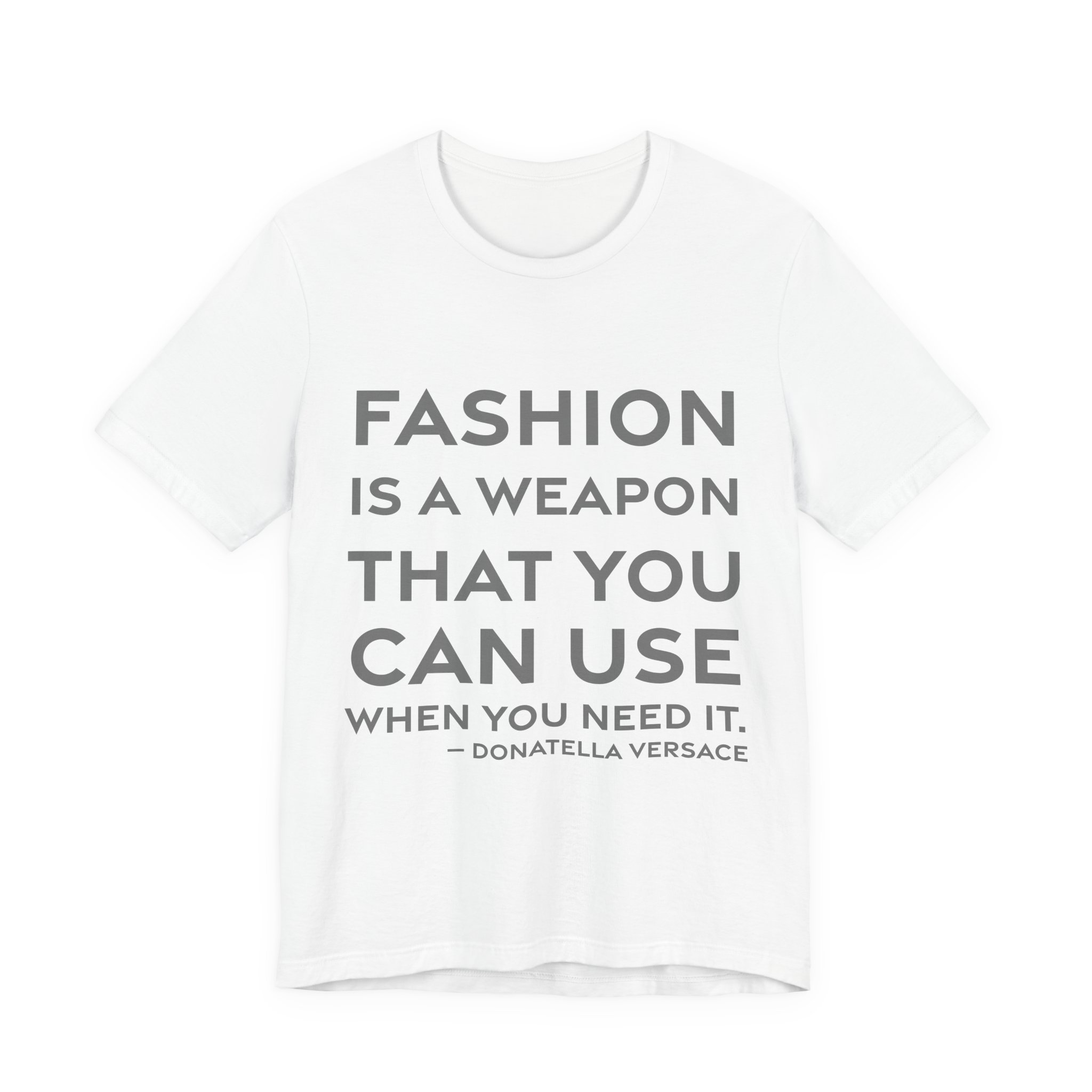 'Fashion is a Weapon That' — Donatella Versace Quote Tee | RQuéV Black-on-White Literary Tee — Classic Tee