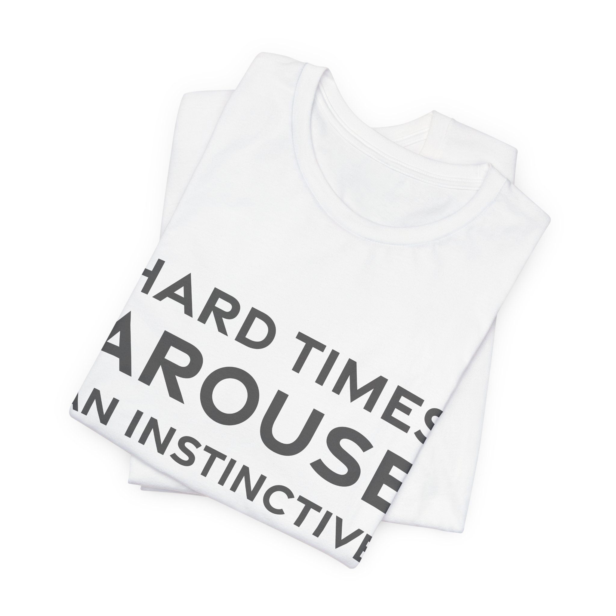 'Hard Times Arouse an Instinctive' — Coco Chanel Quote Tee | RQuéV Black-on-White Literary Tee — Classic Tee - Image 4