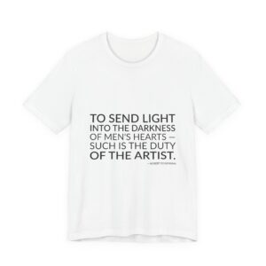 'To Send Light into the' — Robert Schumann Quote Tee | RQuéV Black-on-White Statement Shirt — Classic Tee