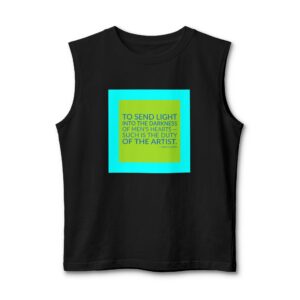 'To Send Light into the' — Robert Schumann Quote Tee | Wear Words Black-on-White Statement Shirt — Muscle Tank