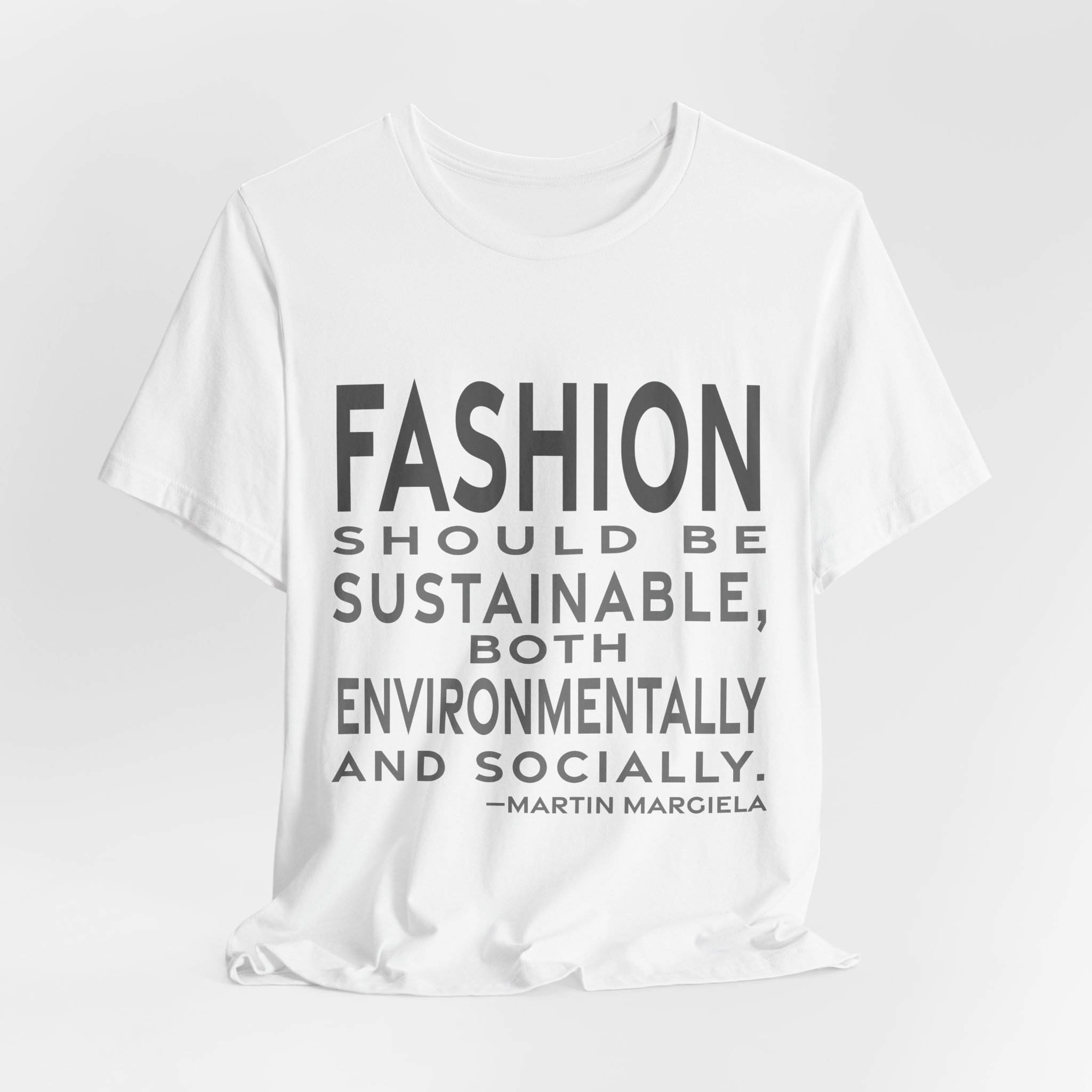 'Fashion Should Be Sustainable, Both' — Martin Margiela Quote Tee | RQuéV Black-on-White Literary Tee — Classic Tee - Image 7