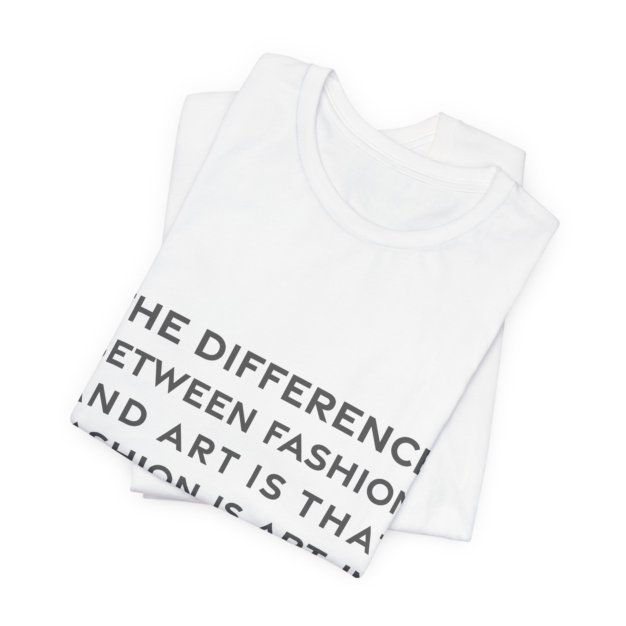 'The Difference Between Fashion and' — Carolina Herrera Quote Tee | RQuéV Black-on-White Literary Tee — Classic Tee - Image 7
