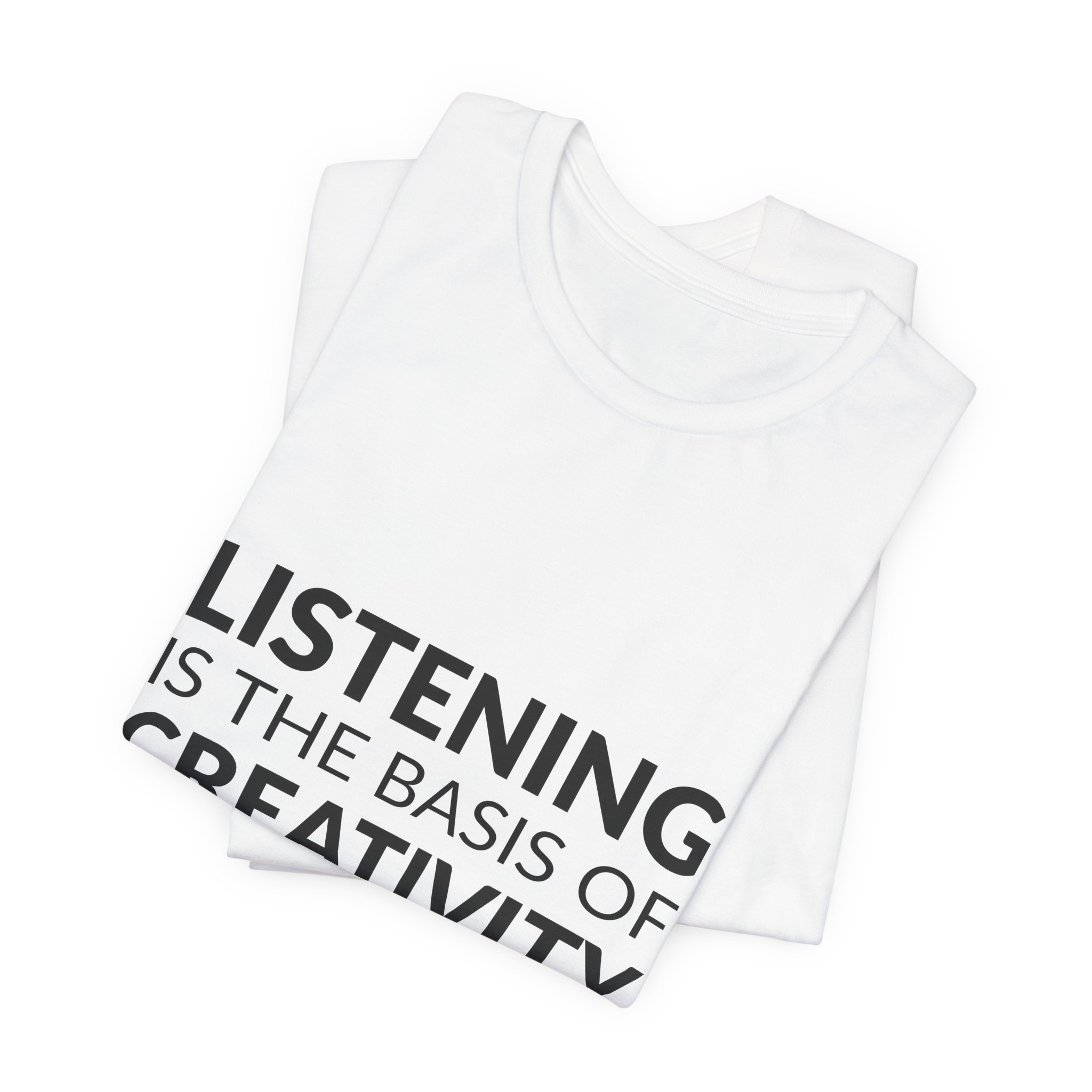 'Listening is the Basis of' — Pauline Oliveros Quote Tee | RQuéV Black-on-White Literary Tee — Classic Tee - Image 4