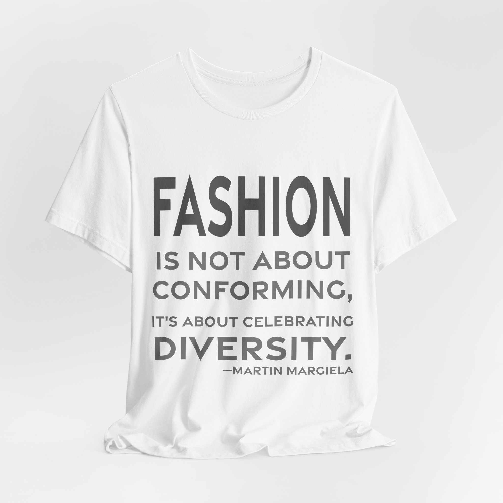 'Fashion is Not About Conforming,' — Martin Margiela Quote Tee | RQuéV Typographic Statement Tee — Classic Tee - Image 6