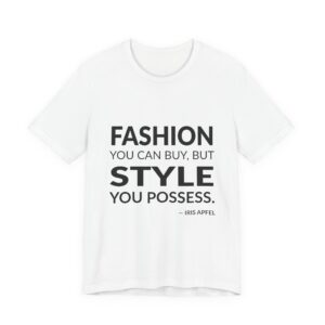 'Fashion You Can Buy, but' — Iris Apfel Quote Tee | Wear Words Black-on-White Literary Tee — Classic Tee