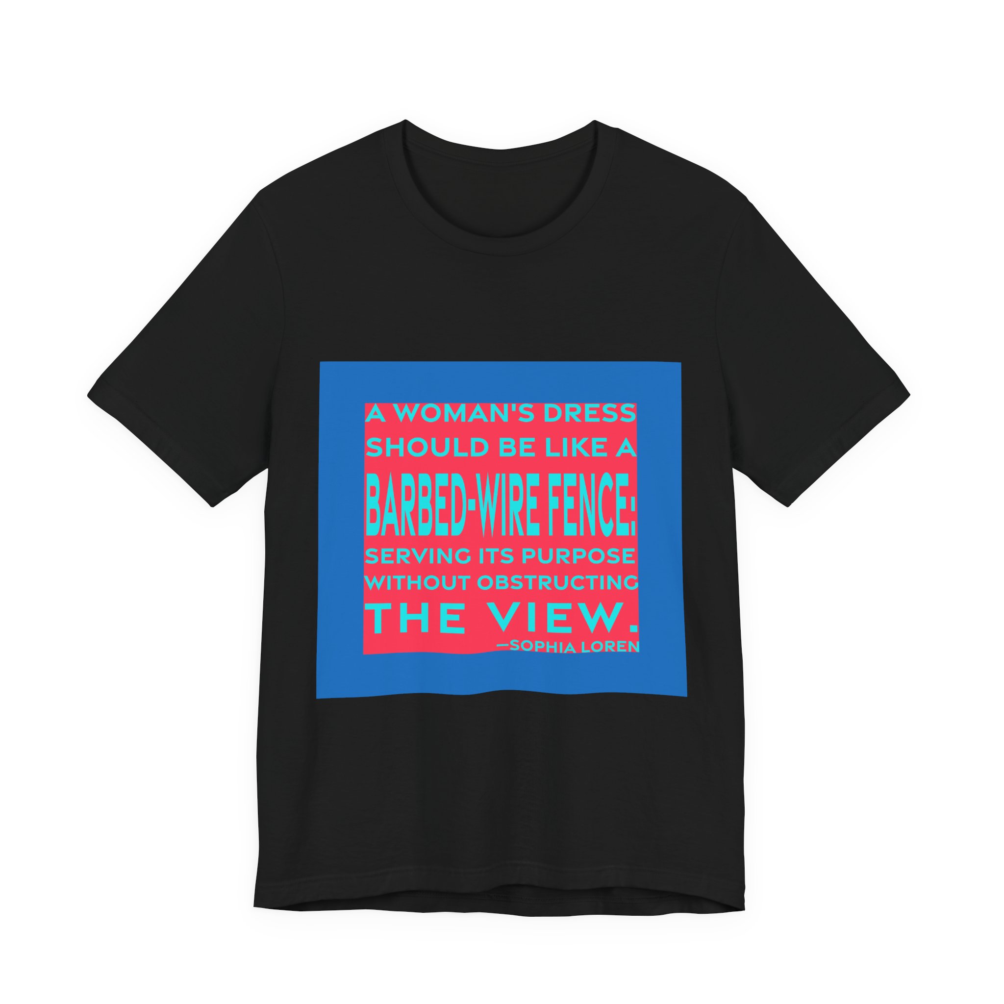 'A Woman's Dress Should Be' — Sophia Loren Quote Tee | RQuéV Black-on-White Statement Shirt — Classic Tee - Image 2