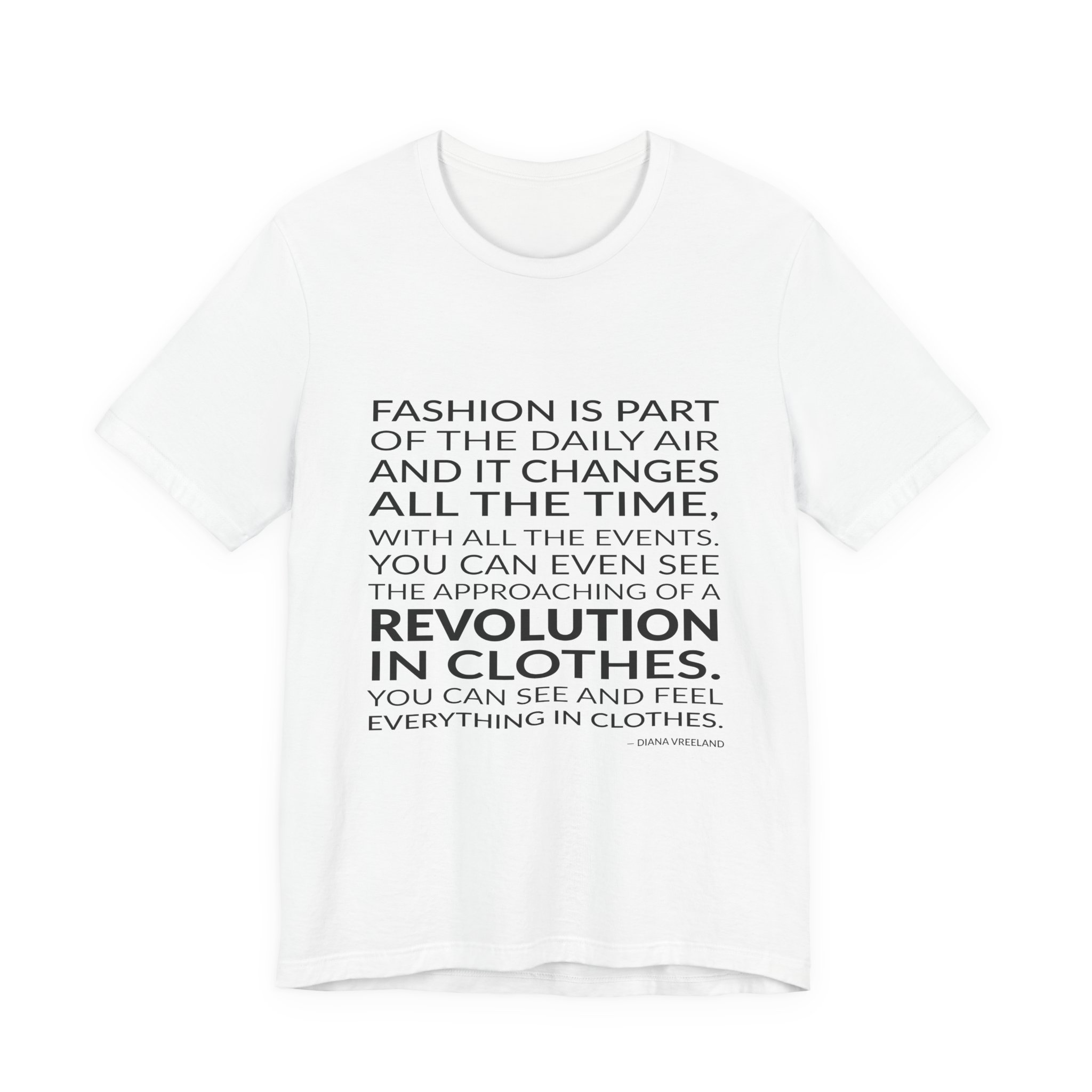 'Fashion is Part of the' — Diana Vreeland Quote Tee | Wear Words Black-on-White Literary Tee — Classic Tee