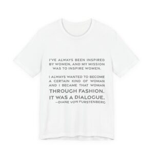'It Was a Dialogue' — Diane von Fürstenberg Quote Tee | RQuéV Black-on-White Literary Tee — Classic Tee