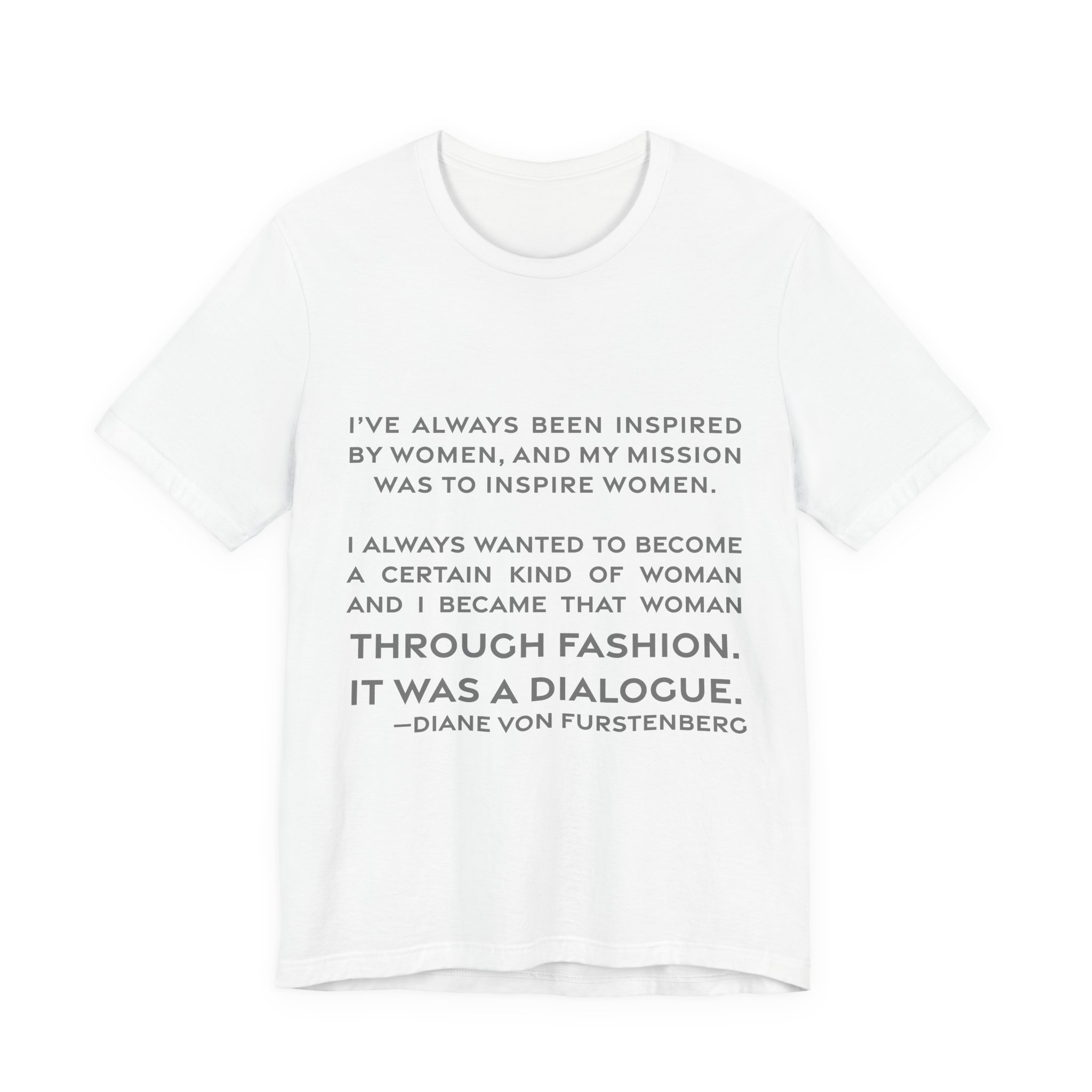 'It Was a Dialogue' — Diane von Fürstenberg Quote Tee | RQuéV Black-on-White Literary Tee — Classic Tee