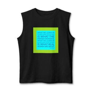 'What We Learn in Movies' — Jane Campion Quote Tee | Wear Words Black-on-White Literary Tee — Muscle Tank