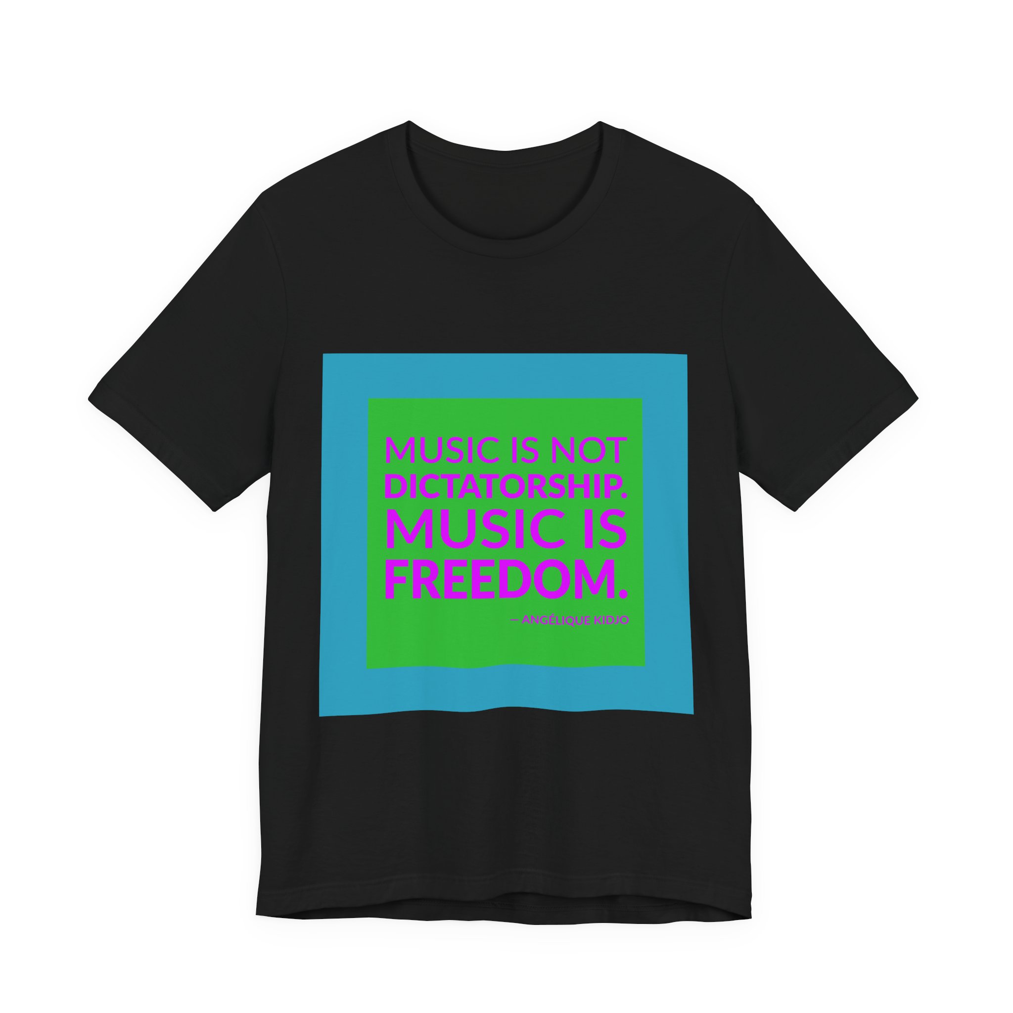 'Music is Freedom' — Angélique Kidjo Quote Tee | RQuéV Typographic Statement Tee — Classic Tee - Image 7