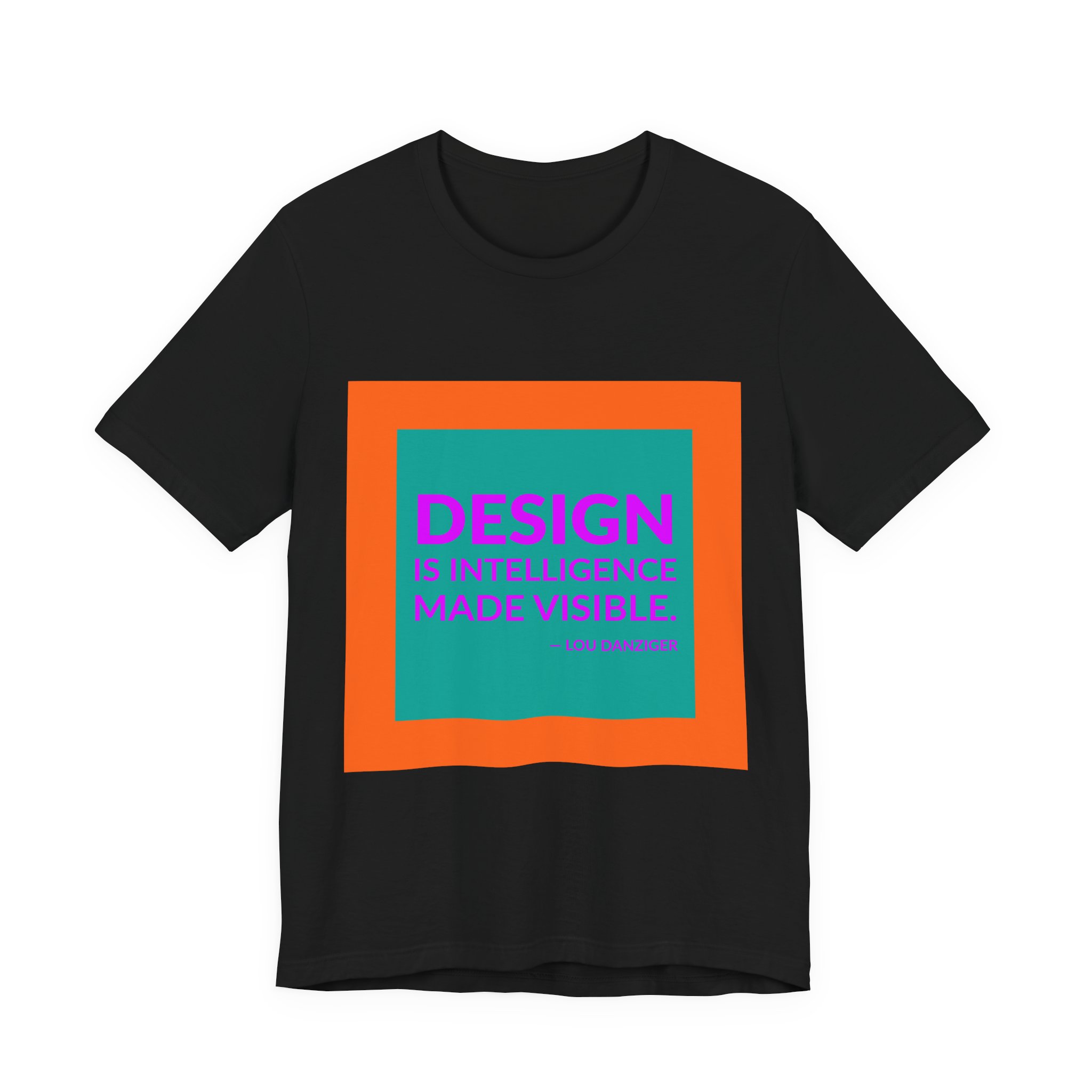 'Design is Intelligence Made Visible' — Lou Danziger Quote Tee | RQuéV Black-on-White Literary Tee — Classic Tee - Image 4