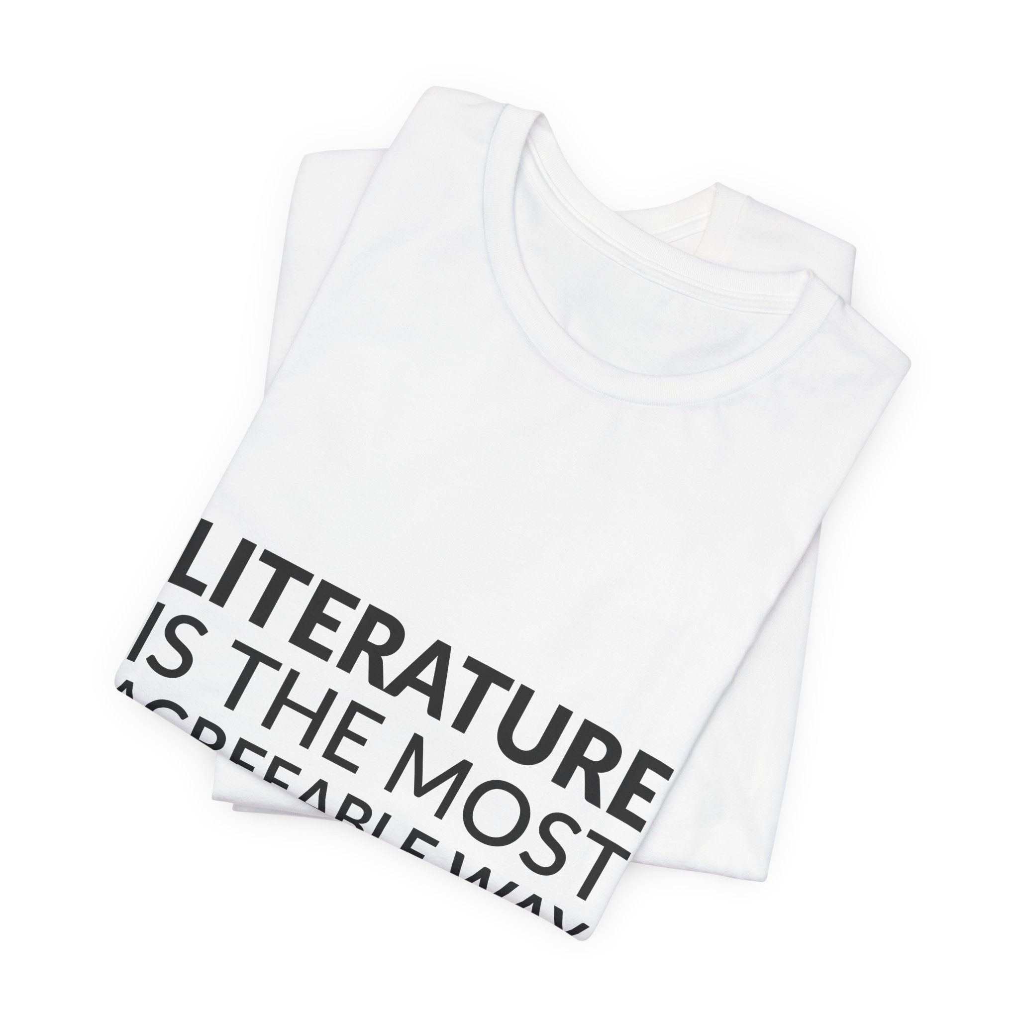 'Literature is the Most Agreeable' — Fernando Pessoa (Bernardo Soares) Quote Tee | RQuéV Black-on-White Literary Tee — Classic Tee - Image 8