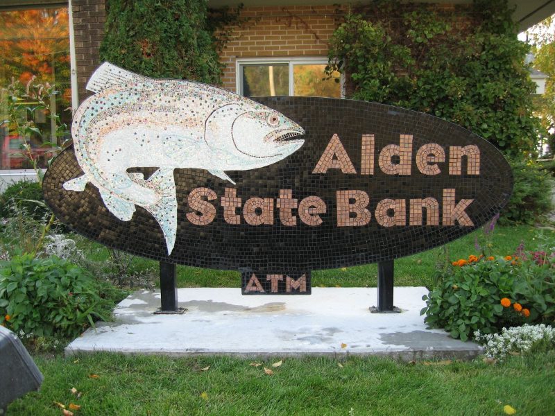 Mosaic Sign for Alden State Bank
